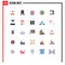 Flat Color Pack of 25 Universal Symbols of delivery, home, off, electric, user