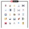 Flat Color Pack of 25 Universal Symbols of partnership, design, shopping, creative, multitask