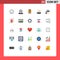 Flat Color Pack of 25 Universal Symbols of restaurant, food, class, summer, mussel