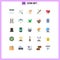 Flat Color Pack of 25 Universal Symbols of usa, bat, fast, baseball, process