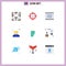 Flat Color Pack of 9 Universal Symbols of hand, help, recruitment, customer, filmstrip