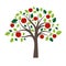 Flat Color Single Apple Tree