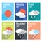 Flat color weather icons