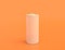 Flat color white plastic tall soda can in yellow orange background, monochrome, single color, 3d rendering