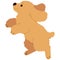 Flat colored adorable simple English Cocker Spaniel jumping in side view