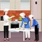 Flat Colored Cooking People Composition