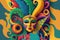 flat colorful Brazilian carnival mask background in illustration style