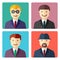 Flat colorful businessman avatar icons