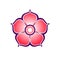 Flat colorful icon of sakura flower