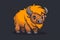 Flat colorful logo of a cute bison in cartoon style