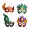 flat colorful Mardi gras mask collection, Brazilian carnival