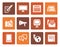 Flat Communication channels and Social Media icons