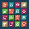 Flat communication icons set