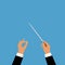 Flat concept of music orchestra or chorus conductor
