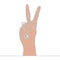 Flat continuous line Hand Peace Victory Gesture