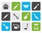 Flat Cooking equipment and tools icons