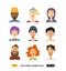 Flat cool avatars people set for social networks, mobile application or web design