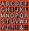 Flat countdown alphabet. ABC
