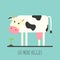 Flat cow with sprout. Flat cow icon. Eat more veggies. Vector illustration