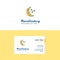 Flat Crescent and stars Logo and Visiting Card Template. Busienss Concept Logo Design