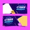 flat cyber monday banners with image vector design