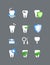 Flat dental icons vector set