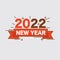 Flat Design 2022 Happy New Year Ribbon Celebration Vintage