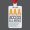 Flat Design Access All Area Staff Card Vector