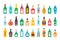 Flat design alcohol bottles set