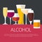 Flat design alcohol concept.