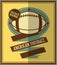 Flat design. American football retro poster