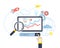 Flat design of analytic search information website SEO optimization