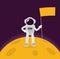 Flat design, Astronauts float in space, Vector illustration