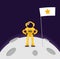 Flat design, Astronauts float in space, Vector illustration