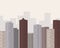 Flat design big city with smog under gray sky