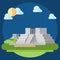 Flat design of Chichen Itza