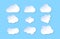 Flat design cloudscapes collection. Flat shadows. Vector illustration. Vector Realistic Clouds set