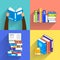 Flat design concept books. Education and learning with a books.