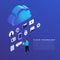 Flat design concept cloud computing technology users network con