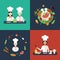 Flat design concept icons of kitchen utensils with
