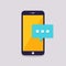 Flat design concept message and chat. Present by icon text message. Vector illustrate