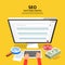 Flat design concept SEO (search engine optimize). Vector illustrate.