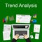 Flat design concepts for trend analysis.