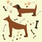 Flat design of the dog. Doberman and dachshund