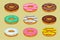 Flat design donut template vector