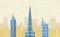 Flat design Dubai, Emirates. Vector illustration.