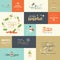 Flat design elements for Christmas and New Year greeting cards