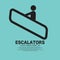 Flat Design Escalators Icon Black Symbol Vector