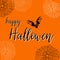 Flat design flying bat. Happy Hallowen. Hallowen party poster design