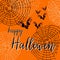 Flat design flying bat. Happy Hallowen. Hallowen party poster design